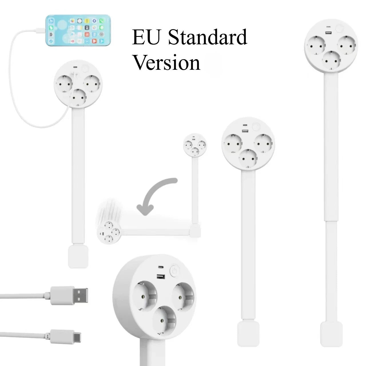 Electrical Outlet Extender Flat Plug Power Strip