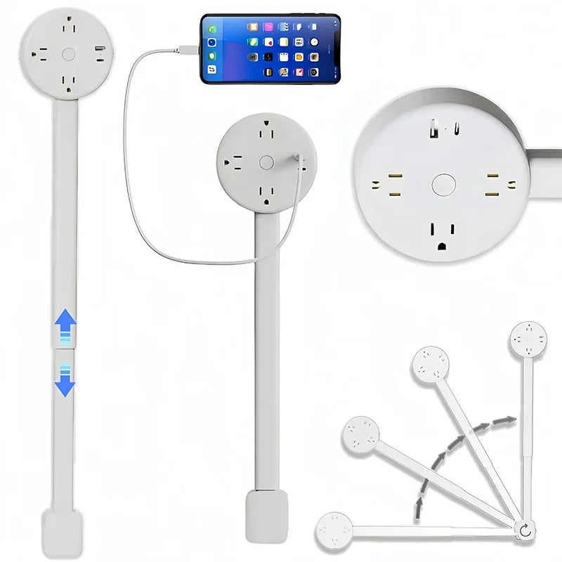 Electrical Outlet Extender Flat Plug Power Strip