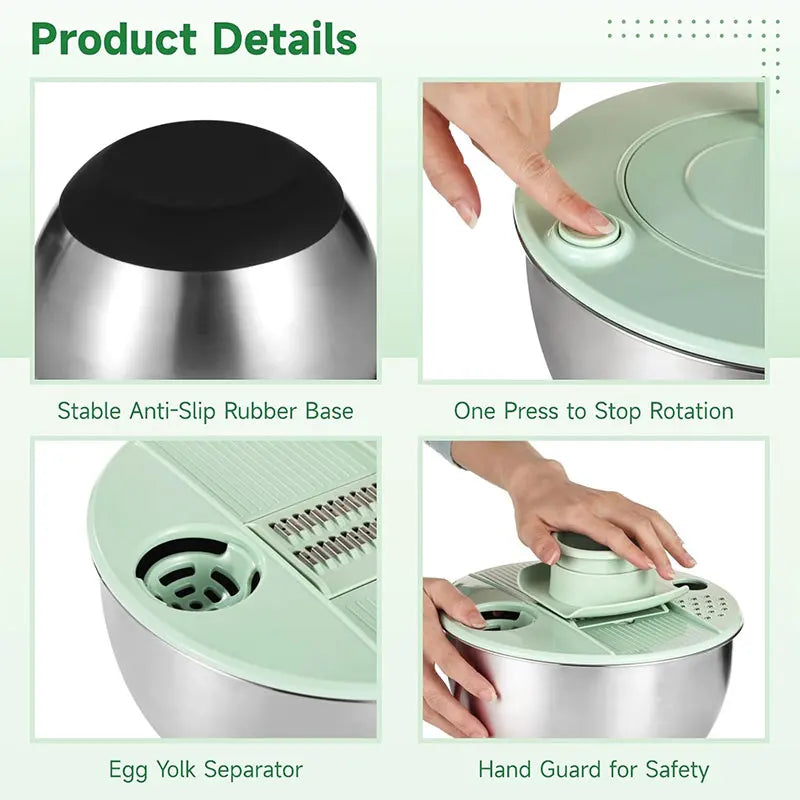 5QT Stainless Steel Salad Spinner