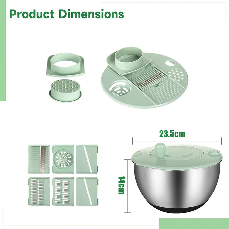 5QT Stainless Steel Salad Spinner