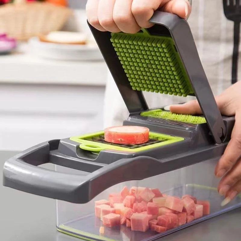 Multi-Blade Vegetable Chopper Set: All-in-One Tool for Dicing, Slicing & Grating Fruits & Veggies