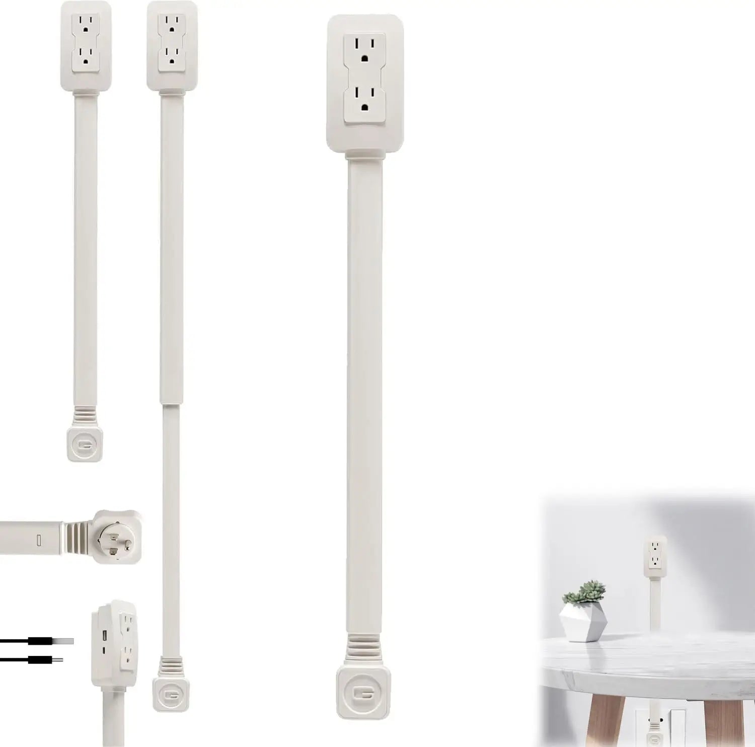 Electrical Outlet Extender Flat Plug Power Strip