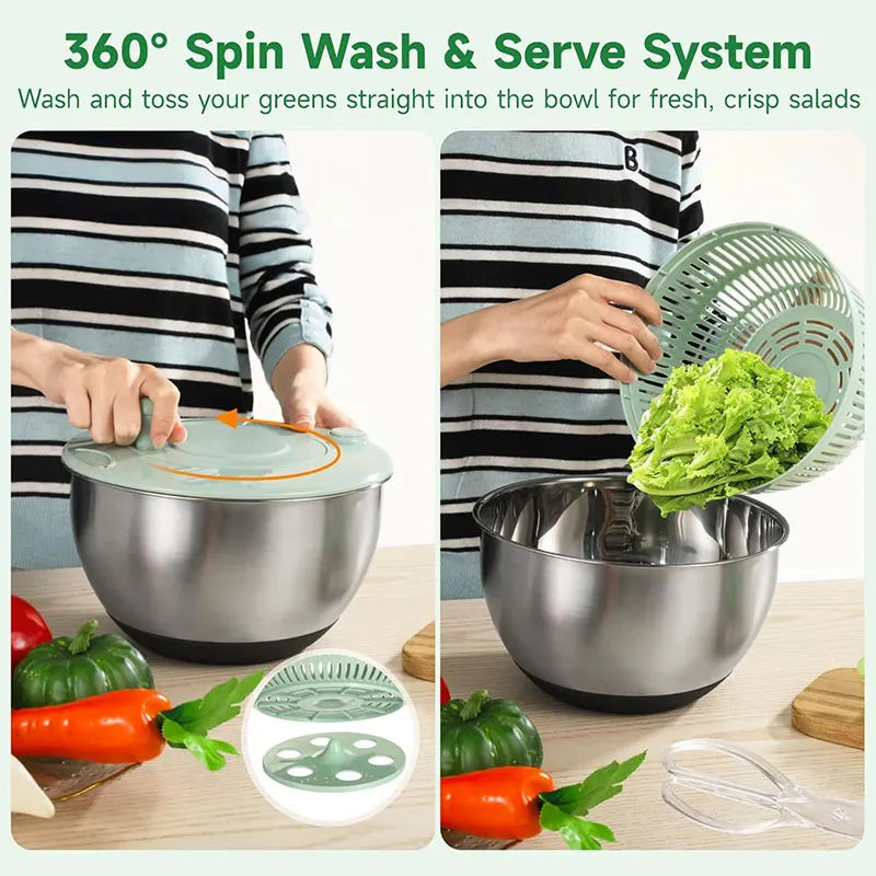 5QT Stainless Steel Salad Spinner