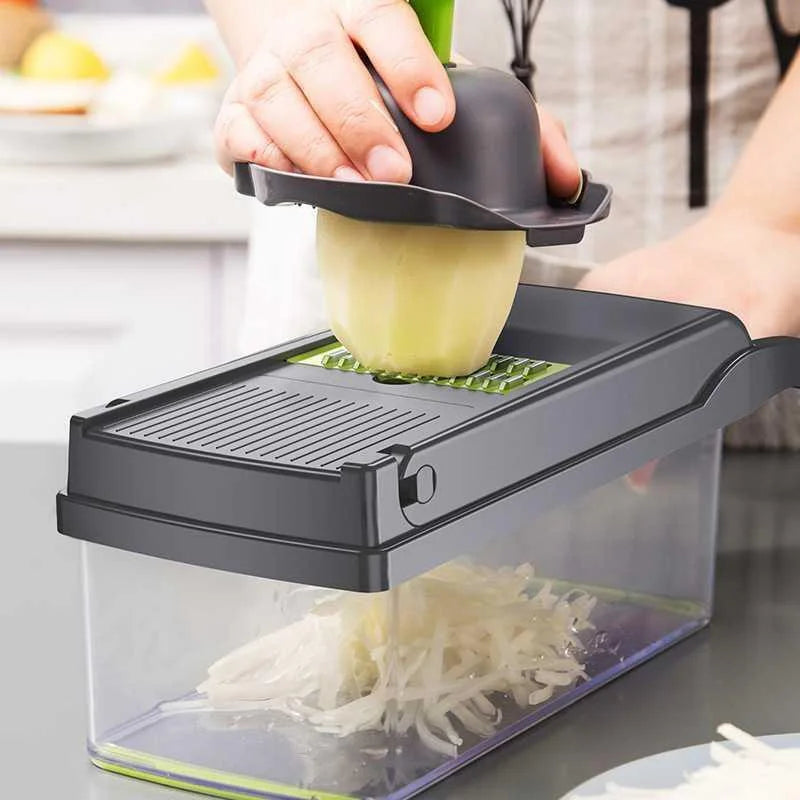Multi-Blade Vegetable Chopper Set: All-in-One Tool for Dicing, Slicing & Grating Fruits & Veggies